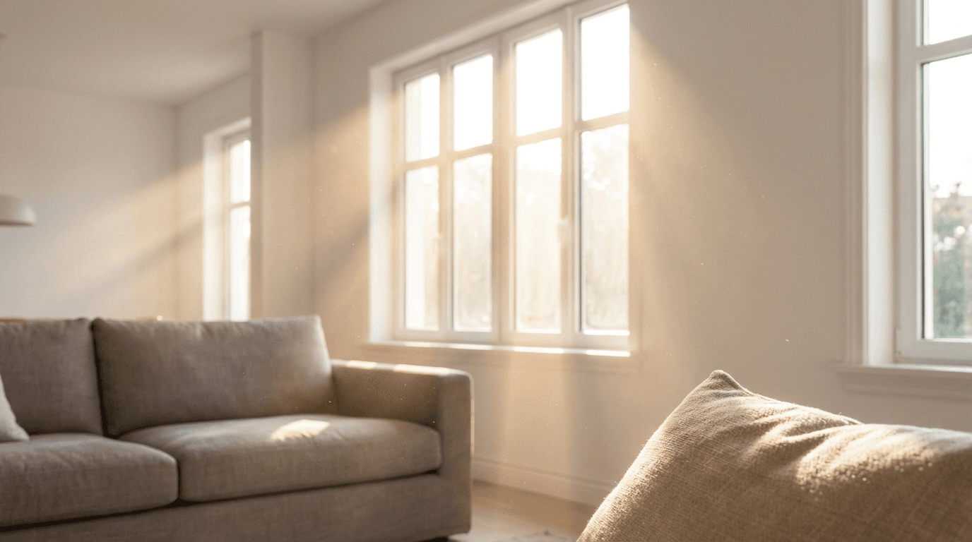 Freshly cleaned residential home with sparkling windows in Napa, professional cleaner ready to work